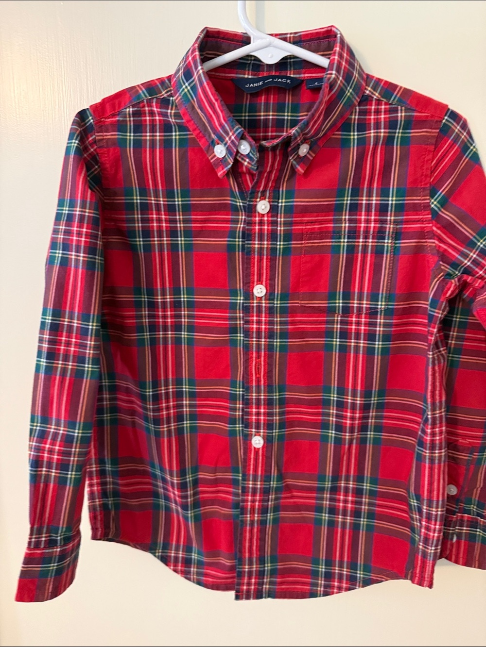 Janie and Jack Red Plaid Button-Down Shirt